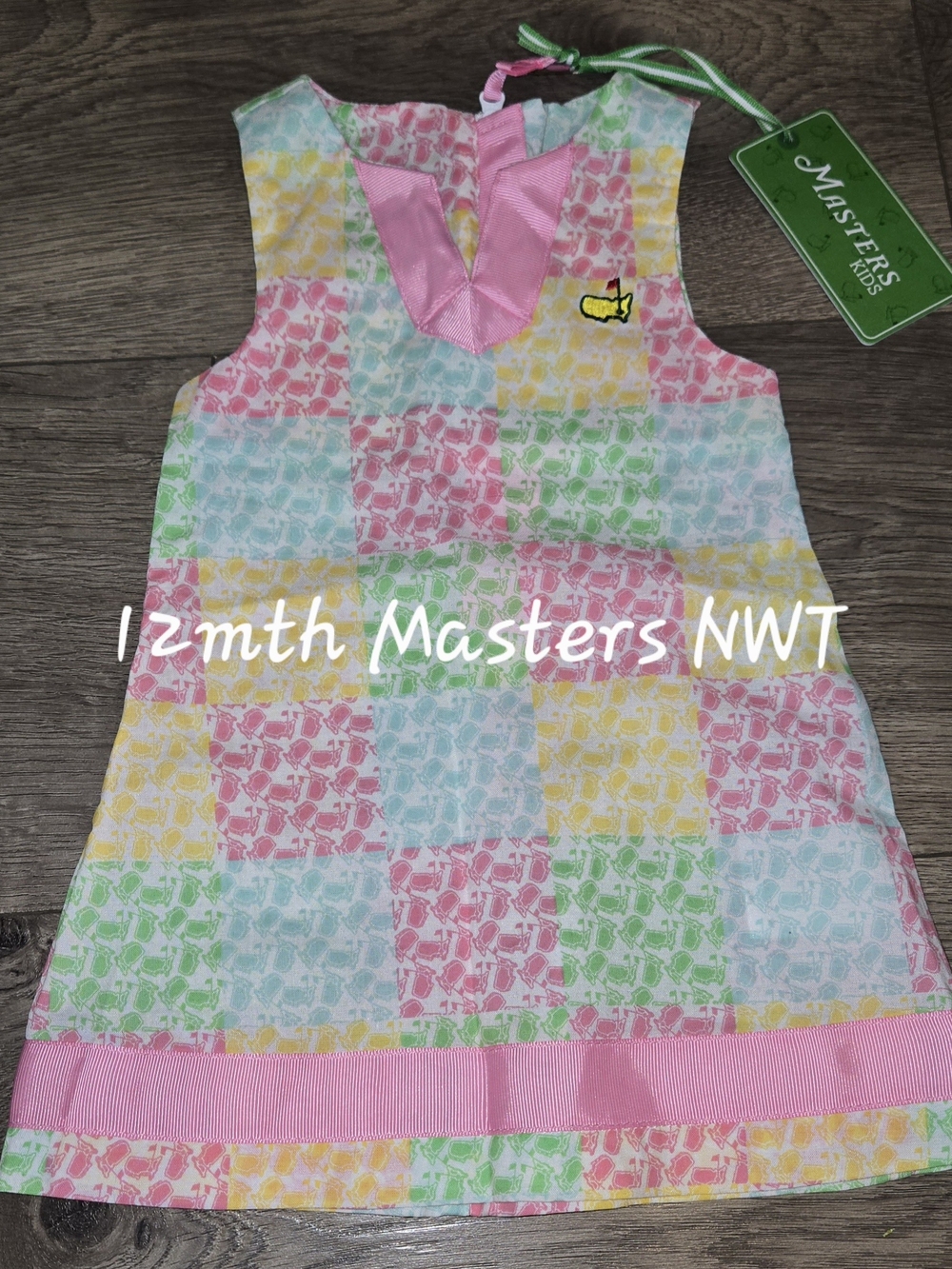 Masters Girls Pastel Patchwork Dress in Pink, Yellow, Green, Blue